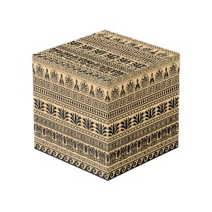 Cube Photo Fret grec, Motif méditerranéen, Brown