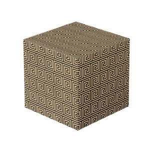 Cube Photo Grec Meander Carré Motif principal Brown