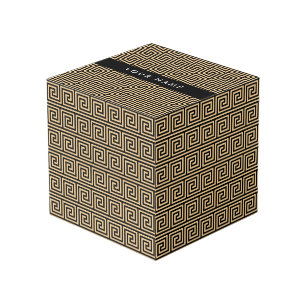 Cube Photo Grec Meander Key Brown, Votre Nom, Personnaliser