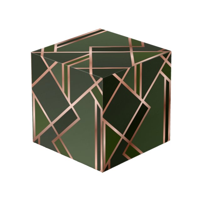 Cube Photo Green,teal,or, or,géometric,pattern,moderne,e (Angle arrière)