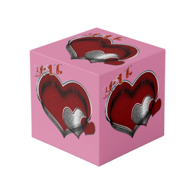 Cube photo Heart Magic Pink (Angle devant)