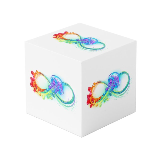 Cube Photo Infinity avec Rainbow Jellyfish (Angle devant)
