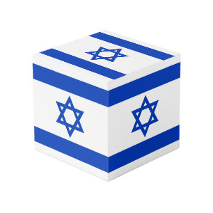 Cube Photo Israël drapeau bleu blanc moderne