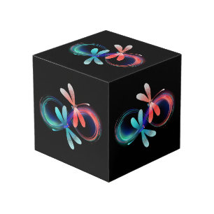 Cube Photo L'infini avec des libellules lumineuses