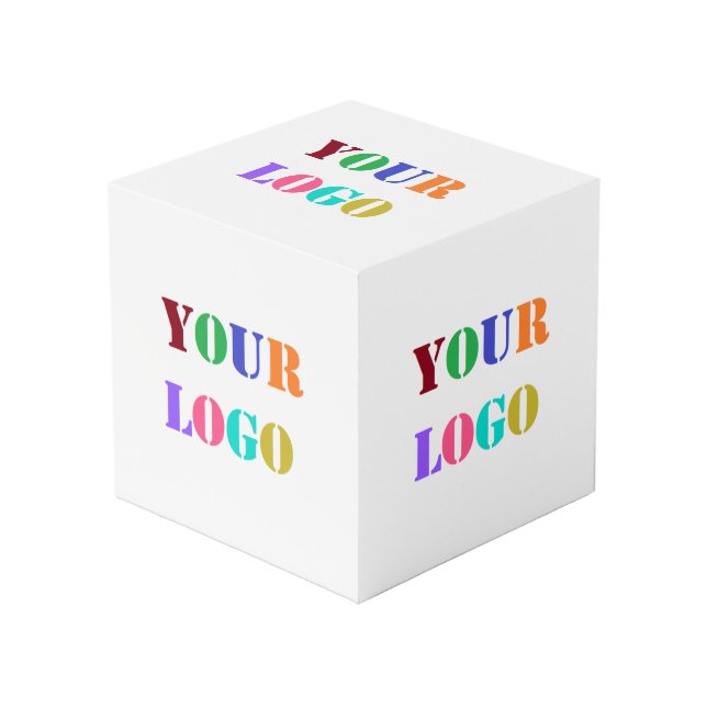 Cube Photo Logo de l'entreprise personnalisée Votre entrepris (Angle devant)