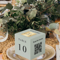 Logo du numéro de table QR code menu olive vert
