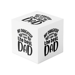 Cube Photo Ma fille dit que je suis le meilleur papa-blanc ba