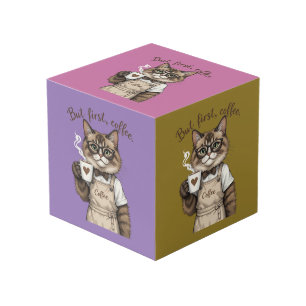 Cube Photo Mais d'abord, chat café