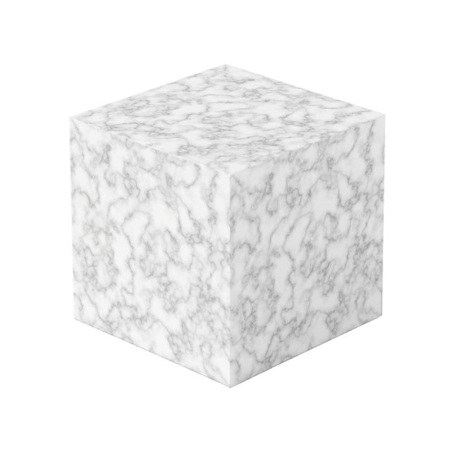 Cube Photo Marbre blanc gris marbré Arrière - plan Motif en p (Angle devant)