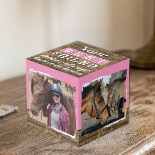 Cube Photo Meilleur ami cheval 4 photo brun rose rustique