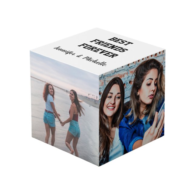 Cube Photo Meilleurs amis pour toujours Photos personnalisées (Angle devant)