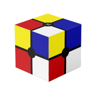 Cube Photo Monogramme sur l'art inspiré de Mondrian de style