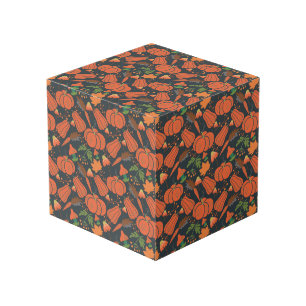 Cube Photo Motif et carottes citrouille rouge sans soudure
