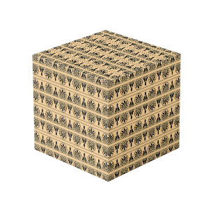 Cube Photo Motif méditerranéen grec Arabesque Brown