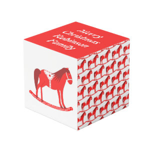 Cube Photo Noël scandinave Cheval Rocse Custom