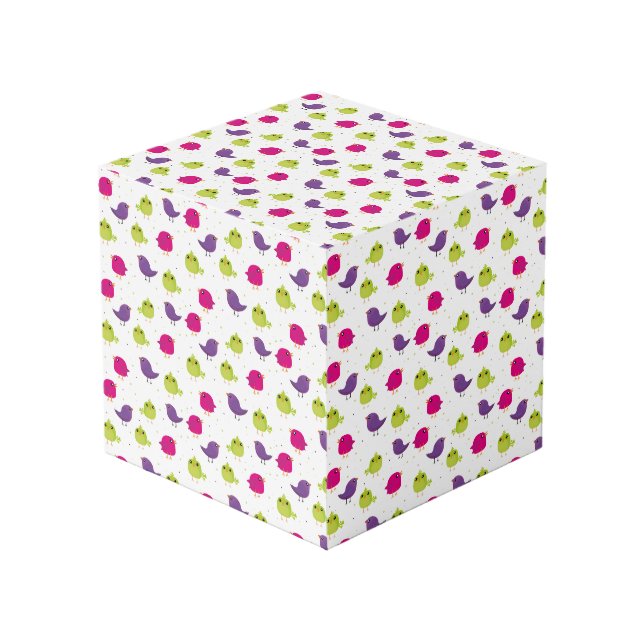 Cube Photo Oiseaux colorés mignons  (Angle devant)