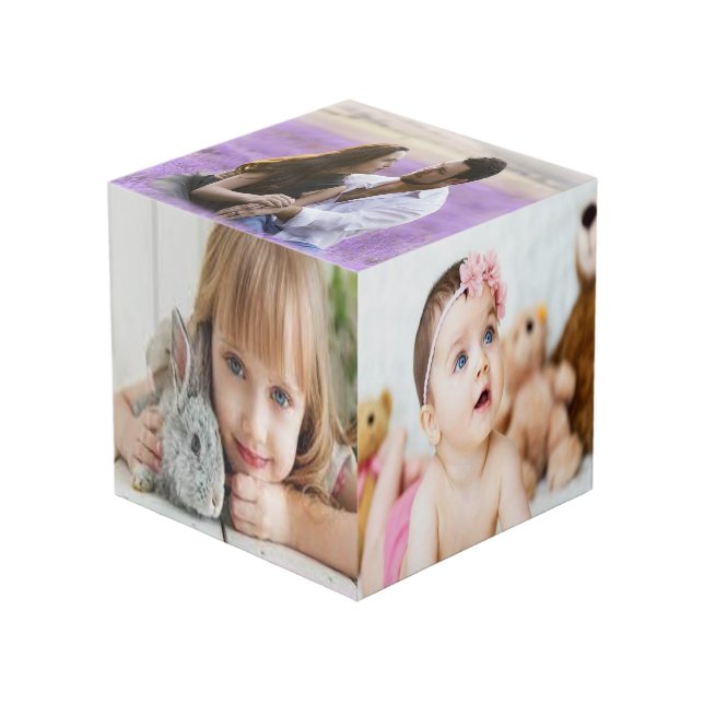 Cube photo personnalisé 4" (Angle devant)