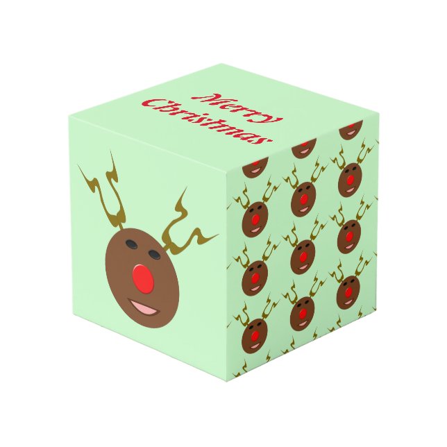 Cube photo personnalisée Cyber Christmas Reindeer (Angle devant)