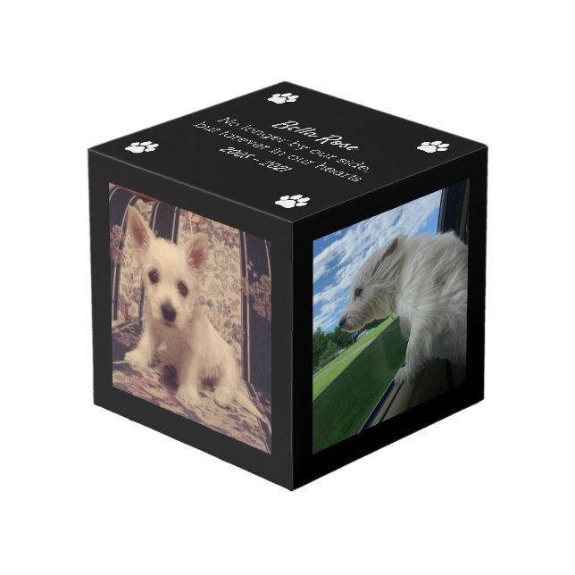 Cube Photo Photo Dog Memorial Keepsaké (Angle devant)