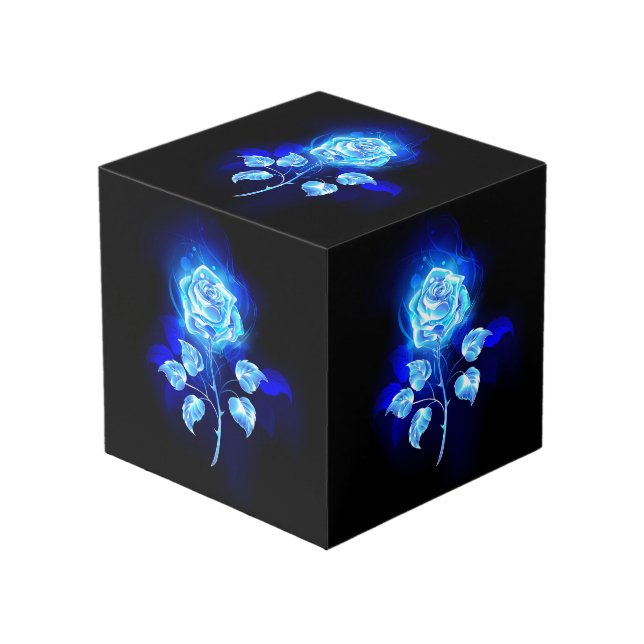 Cube Photo Rose bleu brûlant (Angle devant)