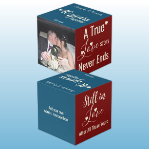 Cube Photo Ruby 40 ans anniversaire rouge bleu photo