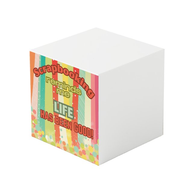 Cube Photo Scrapbooking me rappelle que la vie est bonne (Angle devant)
