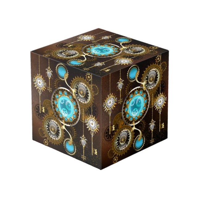 Cube Photo Steampunk Rusty Background (Angle devant)