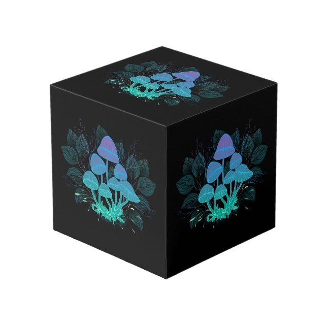 Cube Photo Toadstools in Bushes (Angle devant)
