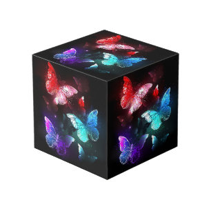 Cube Photo Trois papillons brillants sur l'arrière - plan de 