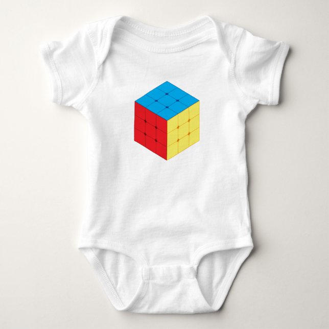 Cube Puzzle Game  Baby Bodysuit (Front)