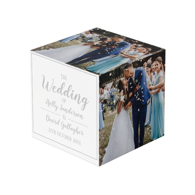 Cube simple gris et blanc (Angle devant)