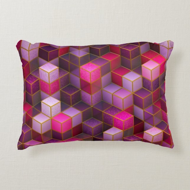 Cube surface texture background accent pillow (Front)