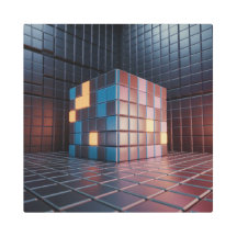 Cubes 3D colorés Impression métallique