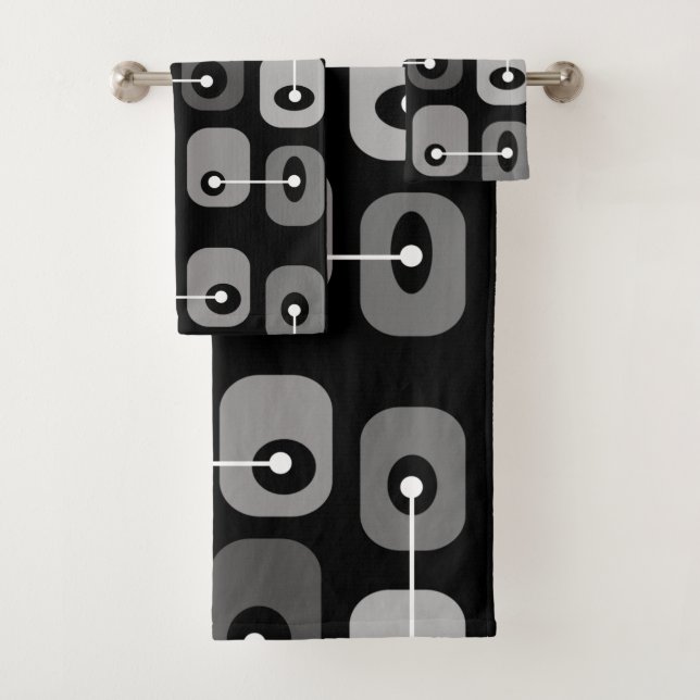 Cubes cramoisi Abstraits Argent noir (En situation)