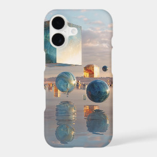 Cubes et sphères flottants surréalistes