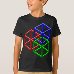 Cubes Impossible Geometry Optical Illusion T-Shirt