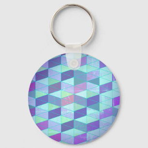 Cubes Into Triangles Geometric Pattern Keychain
