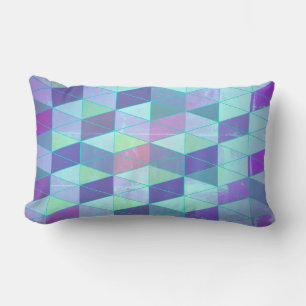 Cubes Into Triangles Geometric Pattern Lumbar Pillow