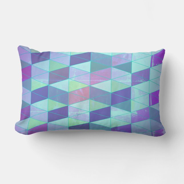 Cubes Into Triangles Geometric Pattern Lumbar Pillow (Front)