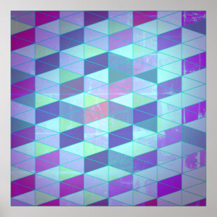Cubes Into Triangles Geometric Pattern Poster
