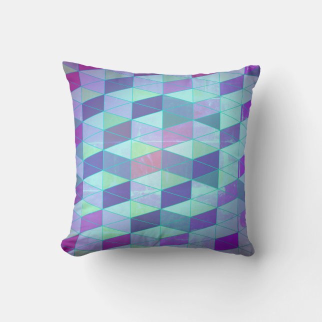 Cubes Into Triangles Geometric Pattern Throw Pillow (Front)