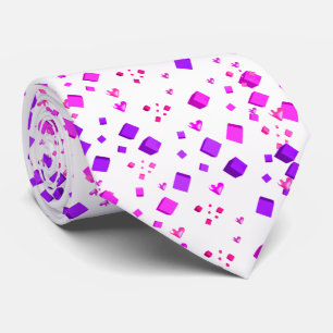 Cubes roses et violets et Cravate des Coeurs