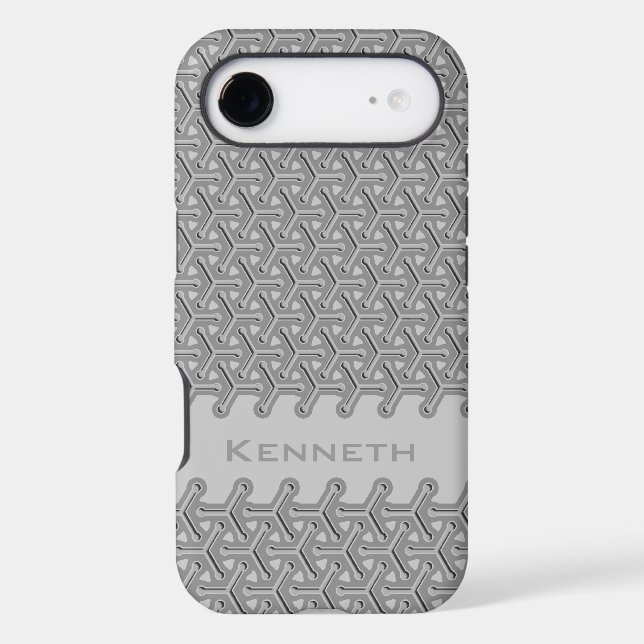 Cubic steel grey industrial repeat pattern (Back)