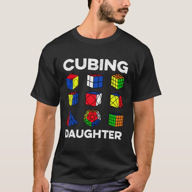 Cubing Daughter Speedcubing Speedsolving Cuber T-Shirt (Front)