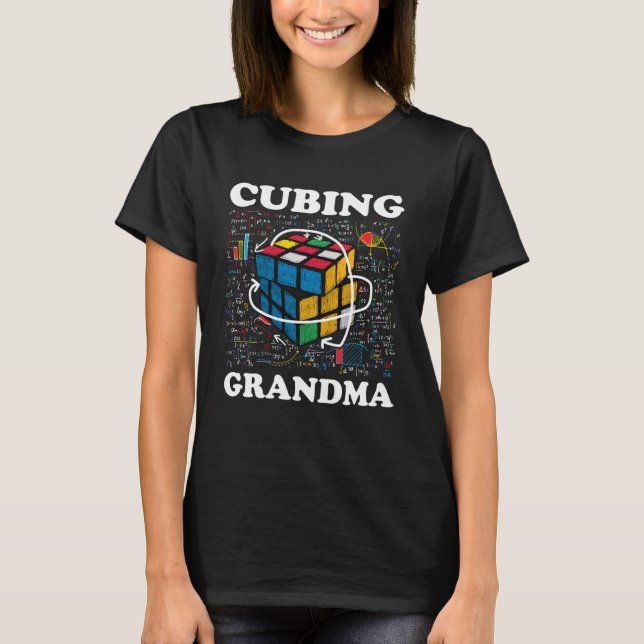 Cubing Grandma Speed Cubing Math T-Shirt (Front)