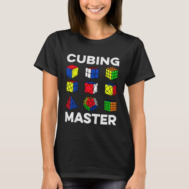 Cubing Master Speedcubing Speedsolving Cuber T-Shirt (Front)