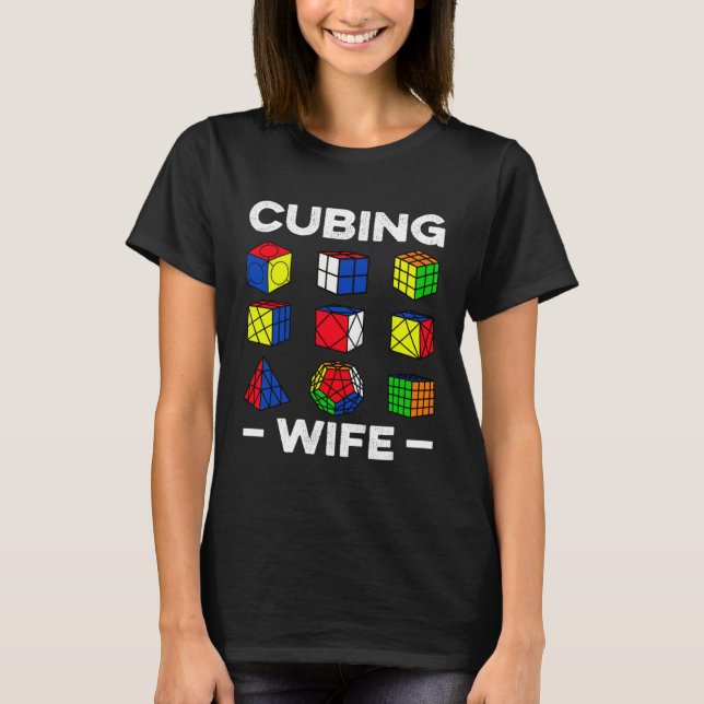 Cubing Wife Speedcubing Speedsolving Cuber T-Shirt (Front)