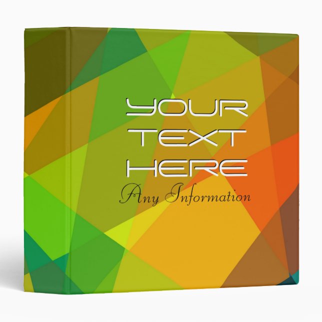 Cubism Abstract Art | Retro Geometric Pattern 2 Binder (Front/Spine)