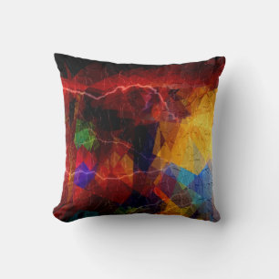 Cubism Abstract Art Retro Geometric Pattern 5 Throw Pillow