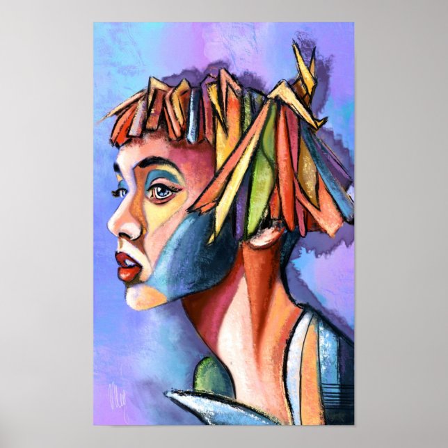 Cubism Art Lady Poster (Front)